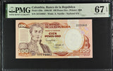Colombia 100 Pesos Oro 1988 P 426 c Superb Gem UNC PMG 67 EPQ