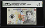 Romania 20 Lei 2023 P 119Ab Polymer Gem UNC PMG 65 EPQ