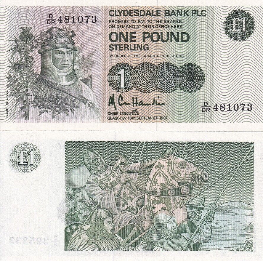 Scotland 1 Pound 1987 P 211 d UNC