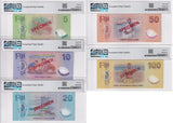 Fiji set 5 SPECIMEN 5 10 20 50 100 Dollars 2026 P 125-129S Gem UNC PMG 65-68 EPQ