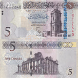 Libya 5 Dinars ND 2015 P 81 UNC Ottoman clock tower Tripolis