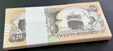 Guyana 20 Dollars ND 2018/2020 P 30 g UNC Lot 100 PCS