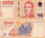 Argentina 1000 Pesos ND 2017 P 366 R-A Replacement UNC