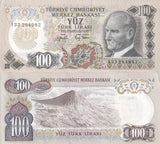 Turkey 100 Lira 1970 P 189 b UNC President Mustafa Kemal Ataturk Mount Ararat