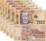 Malawi 2000 Kwacha 2024 P 70 UNC LOT 5 PCS