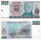 Argentina 1000 Pesos Argentinos ND 1984 P 317 b UNC ,El Paso de los Andes