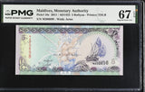 Maldives 5 Rufiyaa 2011 P 18 e Superb Gem UNC PMG 67 EPQ