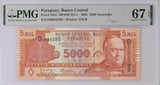 Paraguay 5000 Guaranies 2005 P 223 a Superb Gem UNC PMG 67 EPQ