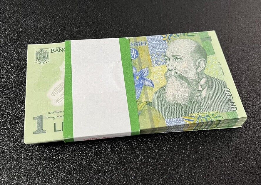 Romania 1 Leu 2018/2022 P 117 Polymer UNC LOT 100 PCS