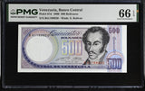 Venezuela 500 Bolivares 1990 P 67 d Gem UNC PMG 66 EPQ WTM S Bolivar