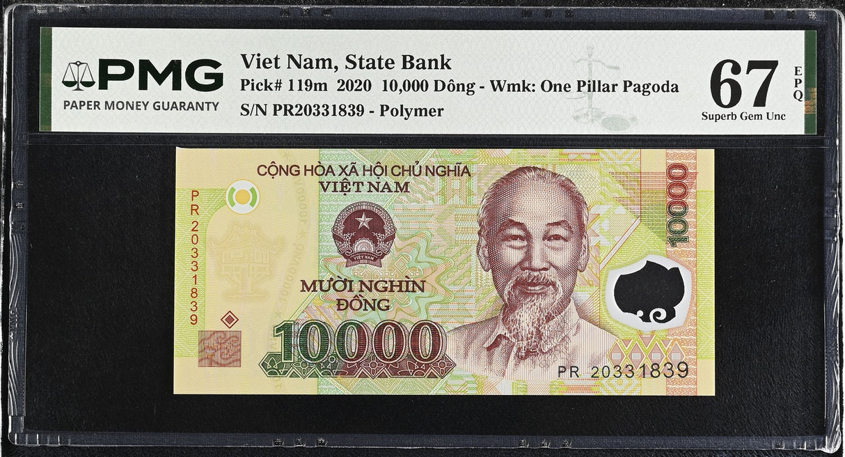Vietnam 10000 Dong 2020 Polymer P 119 m Superb Gem UNC PMG 67 EPQ