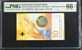 Switzerland 10 Franken 2016 ND 2017 P 75 b Gem UNC PMG 66 EPQ
