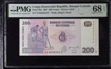 Congo 200 Francs 2007 P 99 a G&D Superb Gem UNC PMG 68 EPQ