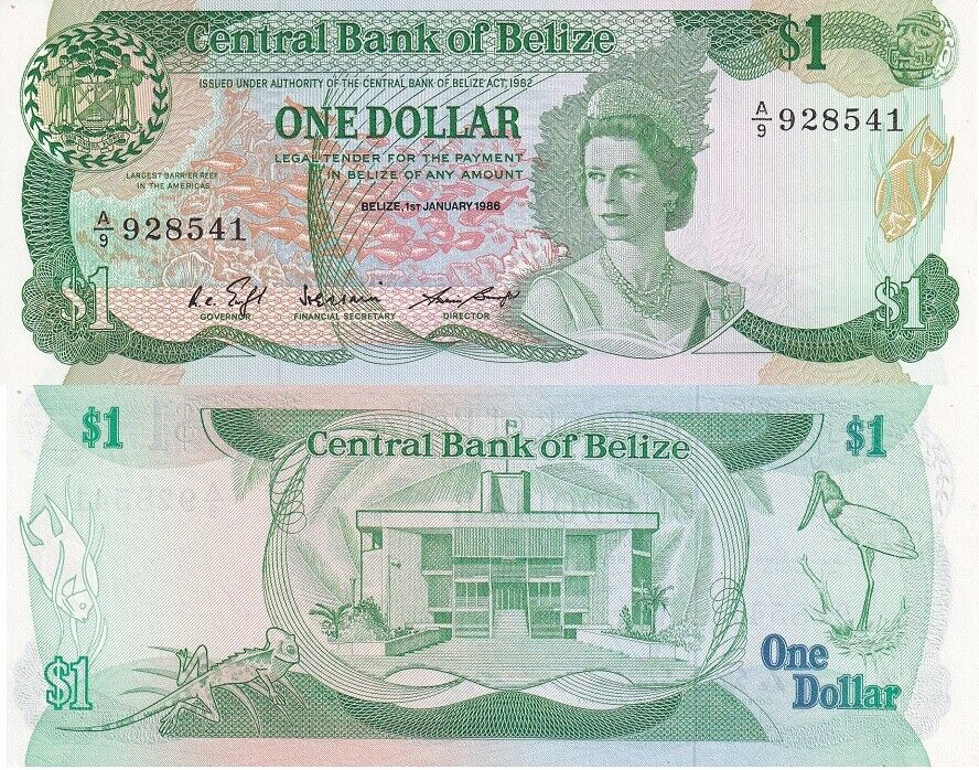 Belize 1 Dollar 1987 P 46 c UNC