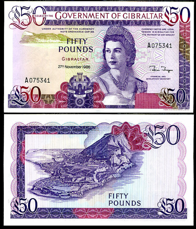 Gibraltar 50 Pounds 1986 P 24 UNC