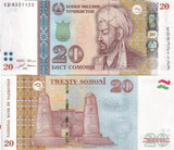 Tajikistan 20 Somoni 2025 / 2026 P NEW Sign UNC