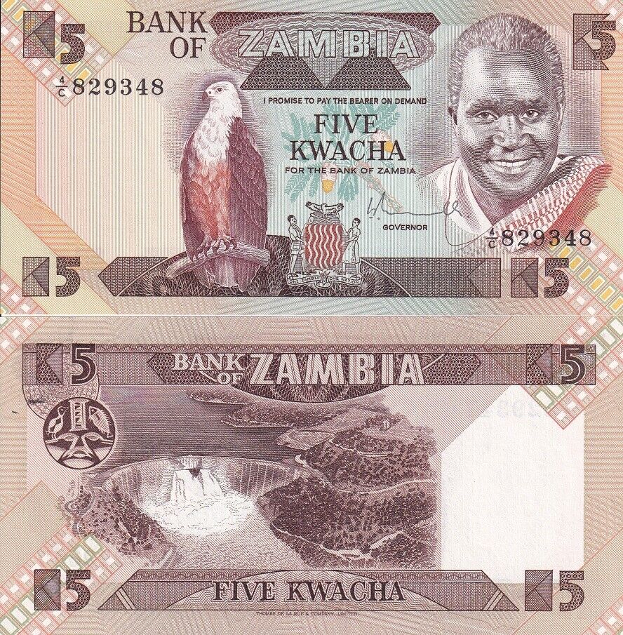 Zambia 5 Kwacha ND 1980-1988 P 25 a UNC