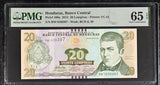 Honduras 20 Lempiras 2012 P 100 a Gem UNC PMG 65 EPQ