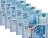 Hong Kong 20 Dollars 2023 P 302 UNC LOT 5 PCS, Man pouring tea ,SCB