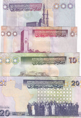 Libya Set 4 Pcs 1 5 10 20 Dinars ND 2009 P 71 72 73 74 UNC