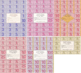 Belarus set of 6 Ruble Control Coupon P A6 A10 A18 A22 A25 A26 Sheets UNC