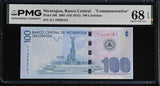 Nicaragua 100 Cordobas 2007 ND 2012 P 208 Comm. Superb Gem UNC PMG 68 EPQ TOP