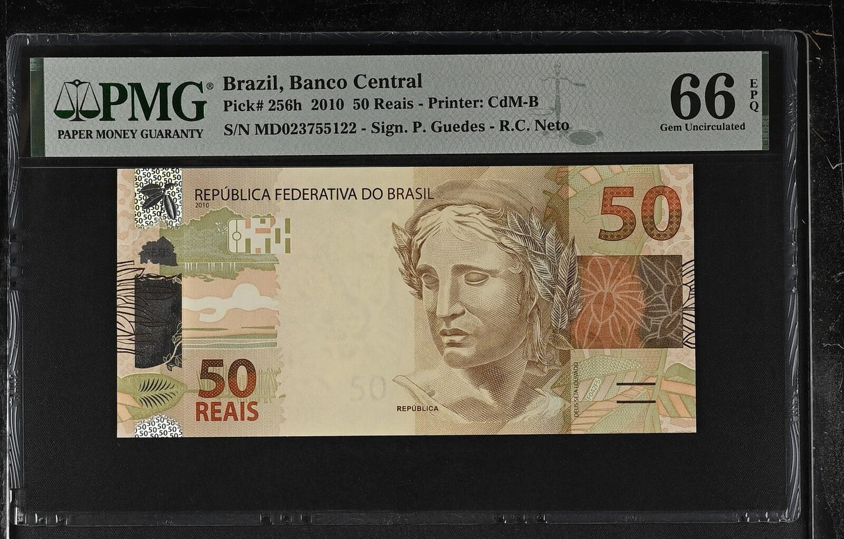 Brazil 50 Reais 2010 P 256 h Gem UNC PMG 66 EPQ