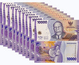 Indonesia 10000 Rupiah 2022 P 165 UNC LOT 10 PCS