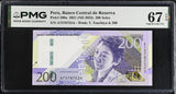Peru 200 Soles 2021 ND 2023 P 200 a Superb Gem UNC PMG 67 EPQ