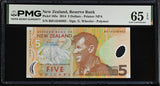 New Zealand 5 Dollars 2014 Polymer P 185 c Gem UNC PMG 65 EPQ
