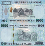 Rwanda SET 4 UNC 500 1000 2000 5000 FRANCS 2019 -2024 P 39 42 44 45