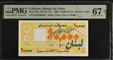 Lebanon 10000 Livres 2004 P 86 a Superb Gem UNC PMG 67 EPQ