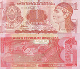Honduras 1 Lempira 2012 P 96 UNC , Oberthur Fiduciaire, France