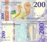 CURACAO & SINT MAARTEN SET 5 UNC 10-200 Gulden 2025 P 1 2 3 4 5 Seahorse