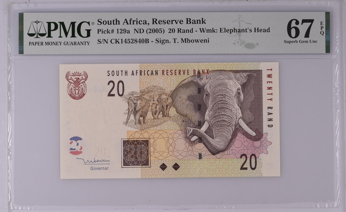 South Africa 20 Rand ND 2005 P 129 a Superb Gem UNC PMG 67 EPQ