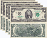United States 2 Dollar Usa 2017A P 545 San Francisco Ca "L" UNC LOT 5 PCS