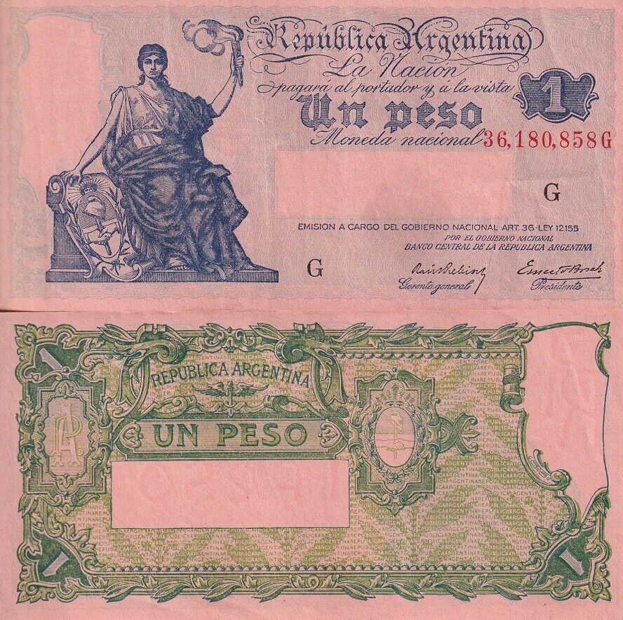 Argentina 1 Pesos ND 1935 Series G P 251 a AUnc