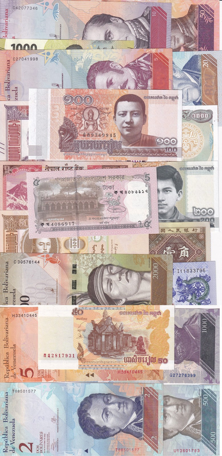 World Notes Collectible Lot Set 20 Pcs From 9 Countries All UNC