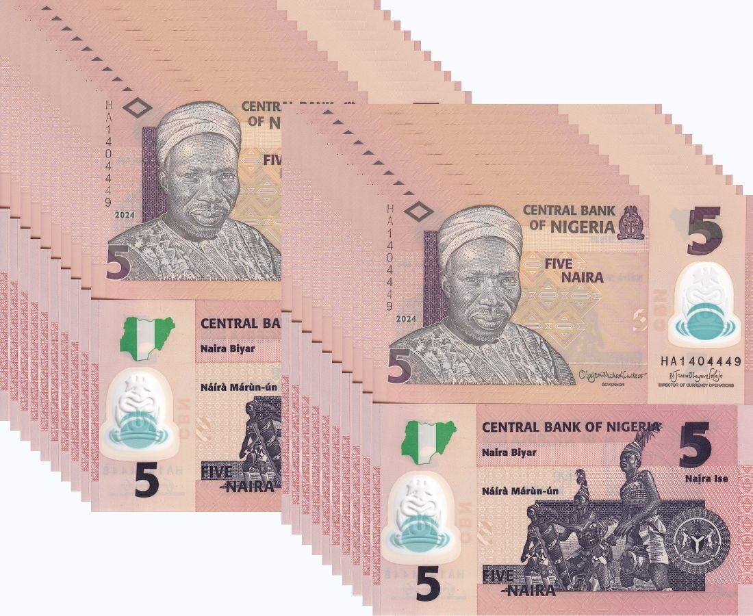 Nigeria 5 Naira 2024 P 38 Polymer UNC LOT 20 PCS