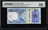 Qatar 10 Riyals 2020 P 34 a Gem UNC PMG 66 EPQ WTM Arms & 10