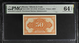 Russia / Siberia 50 Kopeks ND 1919 P S828 Choice UNC PMG 64 EPQ