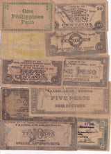 Philippines Set of 10 Death Sentence Guerilla Money of World War II Circulated