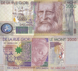Da La Rue Leonardo Davinci 2000 SPECIMEN double serial number
