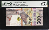 Aruba 200 Florin 2019 P 25 a Superb GEM UNC PMG 67 EPQ