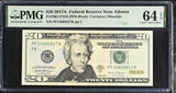 United States 20 Dollars USA 2017A P 546 F Atlanta Choice UNC PMG 64 EPQ