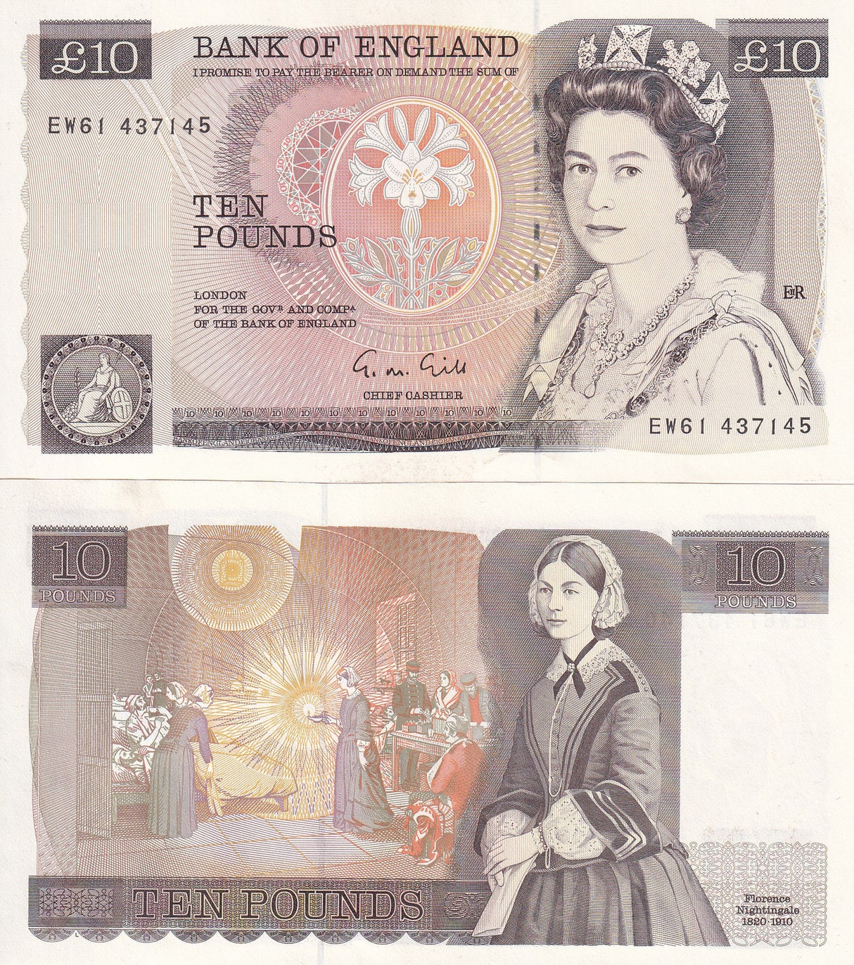 Great Britain 10 Pounds ND 1975-1992 P 379 e AUnc