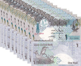 Qatar 1 Riyal 2008 P 28 UNC LOT 10 PCS , 1/10 Bundle