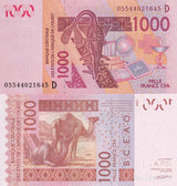 West African States Mali 1000 Francs 2005 P 415Dc UNC