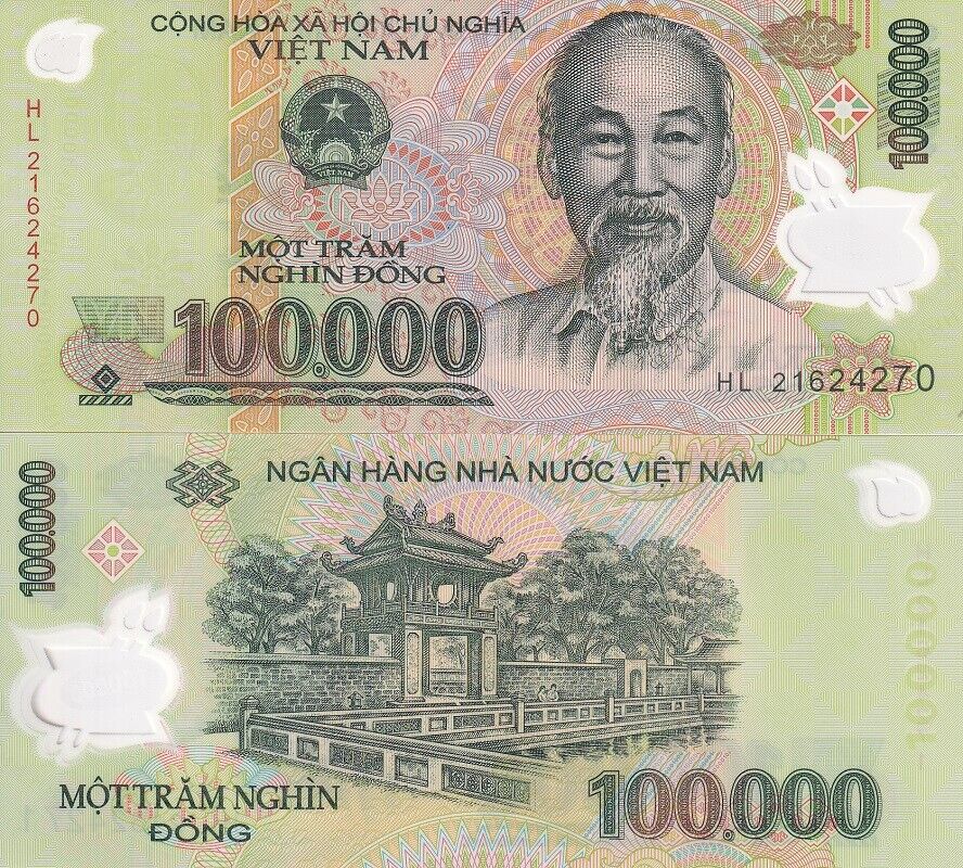 Vietnam 100000 Dong Mixed Year Polymer P 122 UNC