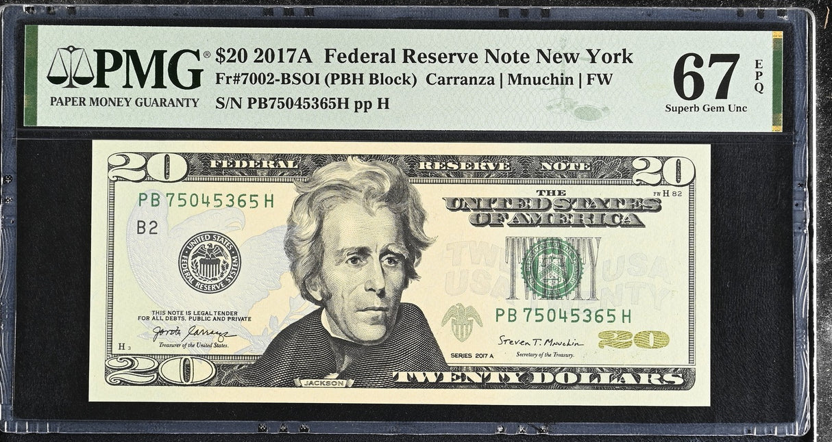 United States 20 Dollars USA 2017A P 546 New York Superb Gem UNC PMG 67 EPQ